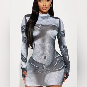Long sleeve mini dress